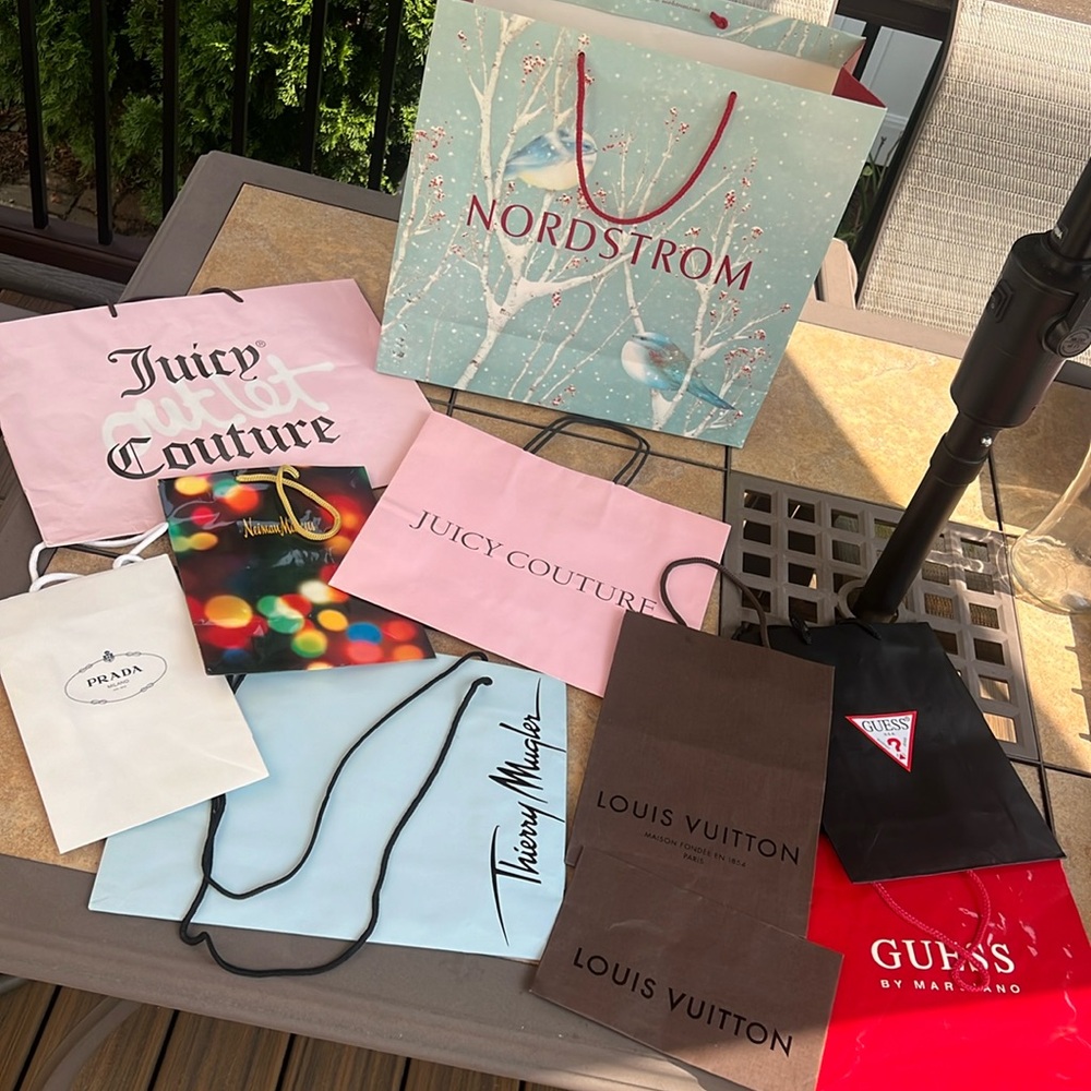 Set of 10 luxury designer shopping bags